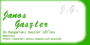 janos gaszler business card